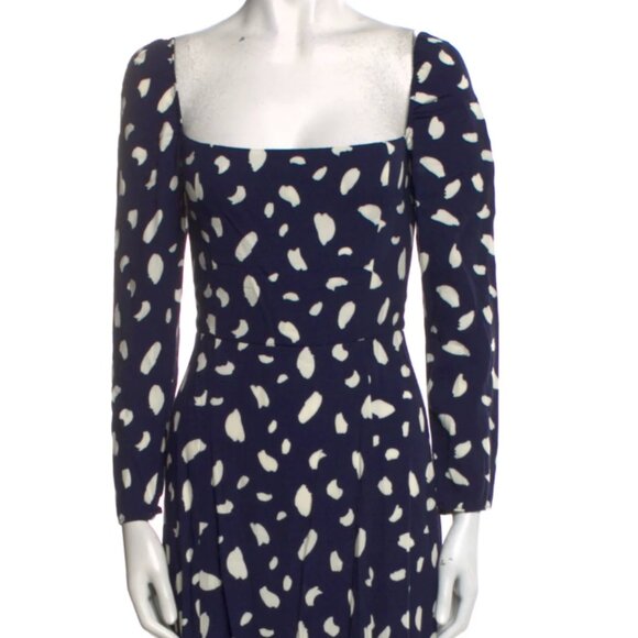 Reformation Sigmund Dress Splatter Printed Midi Length Dress size S-M - Picture 6 of 10